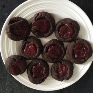 Chocolate Thumbprints with Strawberry Vanilla